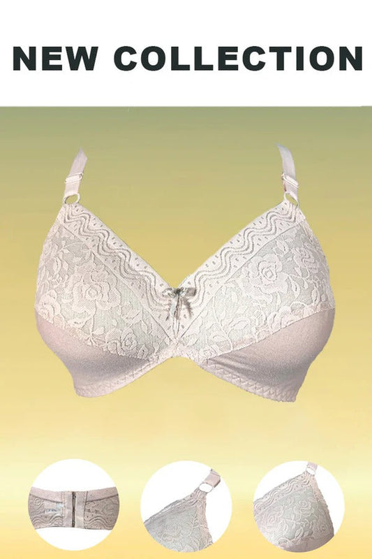 Black Luxury Non Padded Knitted Cotton Bra with Soft Mesh