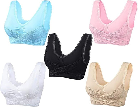 Pack Of 2🔥 comfy corset bra front cross side buckle lace bras - free size