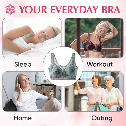 (Pack Of 2) Lacy Bra, Ice Silk Cooling Bras, Ultra-thin Seamless Cooling Bra, Comfortable Bra
